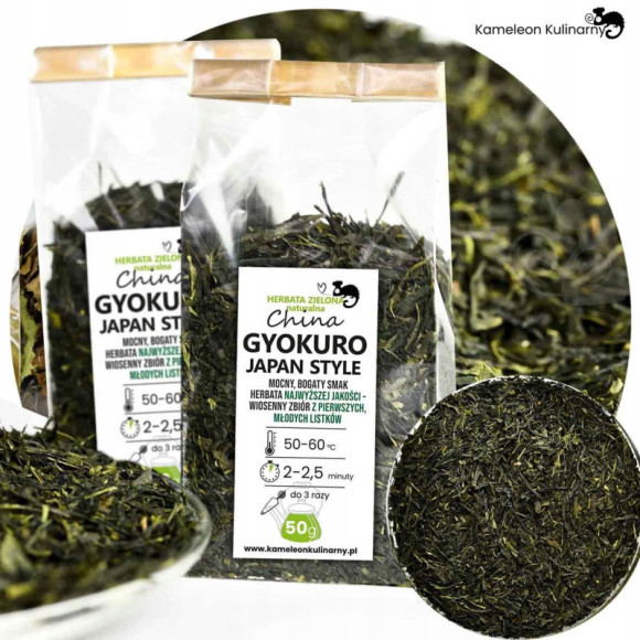 HERBATA ZIELONA GYOKURO wiosenny zbiór PREMIUM 50g HERBATA ZIELONA GYOKURO wiosenny zbiór PREMIUM 50g