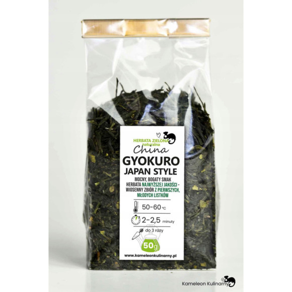 HERBATA ZIELONA GYOKURO wiosenny zbiór PREMIUM 50g HERBATA ZIELONA GYOKURO wiosenny zbiór PREMIUM 50g