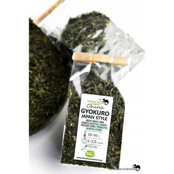 HERBATA ZIELONA GYOKURO wiosenny zbiór PREMIUM 50g HERBATA ZIELONA GYOKURO wiosenny zbiór PREMIUM 50g