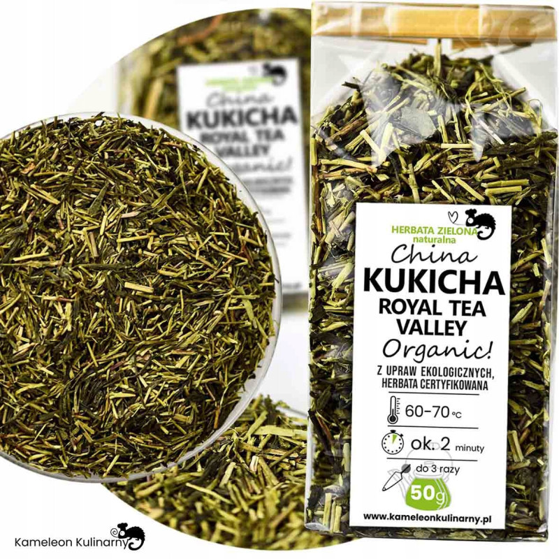 HERBATA ZIELONA KUKICHA Royal Tea organiczna 50g