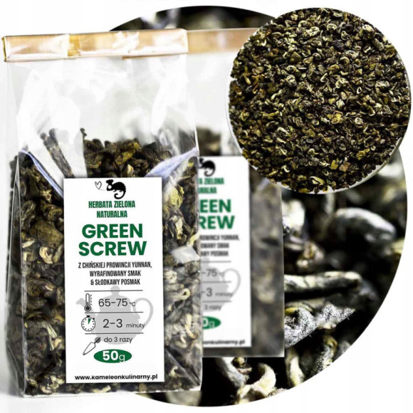 HERBATA ZIELONA naturalna GREEN SCREW wyjątkowa 50 HERBATA ZIELONA naturalna GREEN SCREW wyjątkowa 50