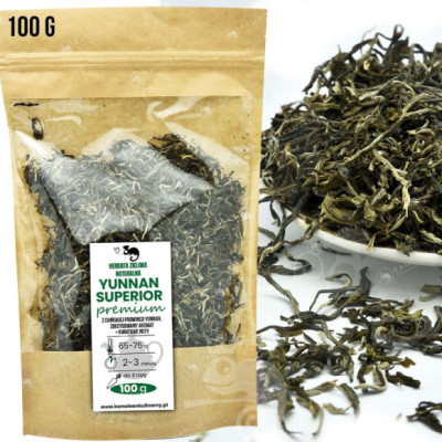 HERBATA ZIELONA NATURALNA liściasta sypana YUNNAN SUPERIOR PREMIUM 100g