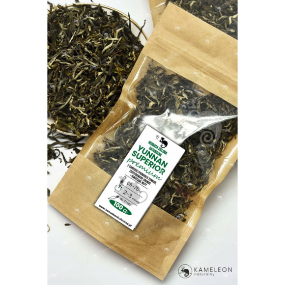 HERBATA ZIELONA NATURALNA liściasta sypana YUNNAN SUPERIOR PREMIUM 100g HERBATA ZIELONA NATURALNA liściasta sypana YUNNAN SUPERIOR PREMIUM 100g