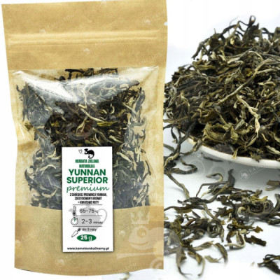 HERBATA ZIELONA naturalna liściasta YUNNAN SUPERIOR PREMIUM 25G