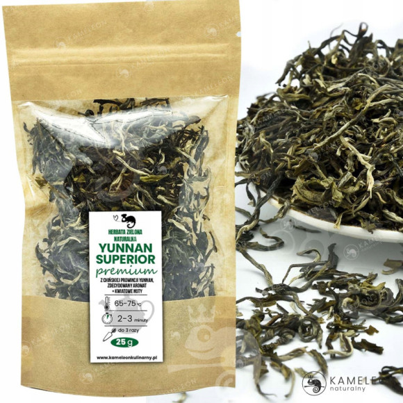 HERBATA ZIELONA naturalna liściasta YUNNAN SUPERIOR PREMIUM 25G HERBATA ZIELONA naturalna liściasta YUNNAN SUPERIOR PREMIUM 25G