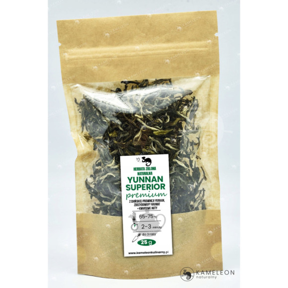 HERBATA ZIELONA naturalna liściasta YUNNAN SUPERIOR PREMIUM 25G HERBATA ZIELONA naturalna liściasta YUNNAN SUPERIOR PREMIUM 25G