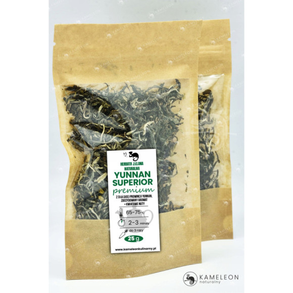 HERBATA ZIELONA naturalna liściasta YUNNAN SUPERIOR PREMIUM 25G HERBATA ZIELONA naturalna liściasta YUNNAN SUPERIOR PREMIUM 25G