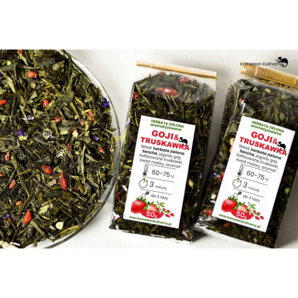 HERBATA zielona Sencha GOJI & TRUSKAWKA 50g HERBATA zielona Sencha GOJI & TRUSKAWKA 50g