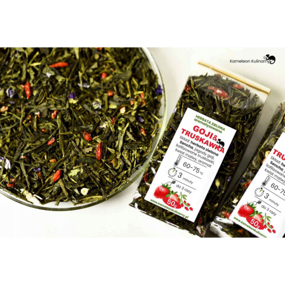 HERBATA zielona Sencha GOJI & TRUSKAWKA 50g HERBATA zielona Sencha GOJI & TRUSKAWKA 50g