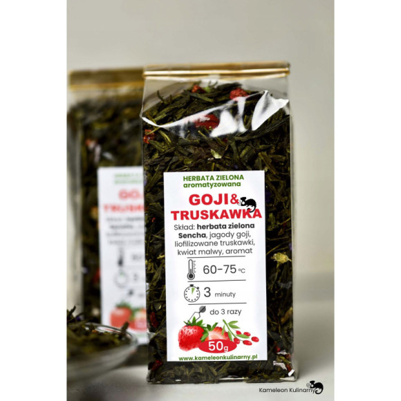 HERBATA zielona Sencha GOJI & TRUSKAWKA 50g HERBATA zielona Sencha GOJI & TRUSKAWKA 50g
