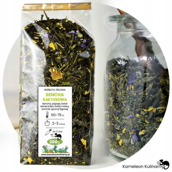 HERBATA zielona SENCHA KAKTUSOWA wyjątkowa 200g HERBATA zielona SENCHA KAKTUSOWA wyjątkowa 200g