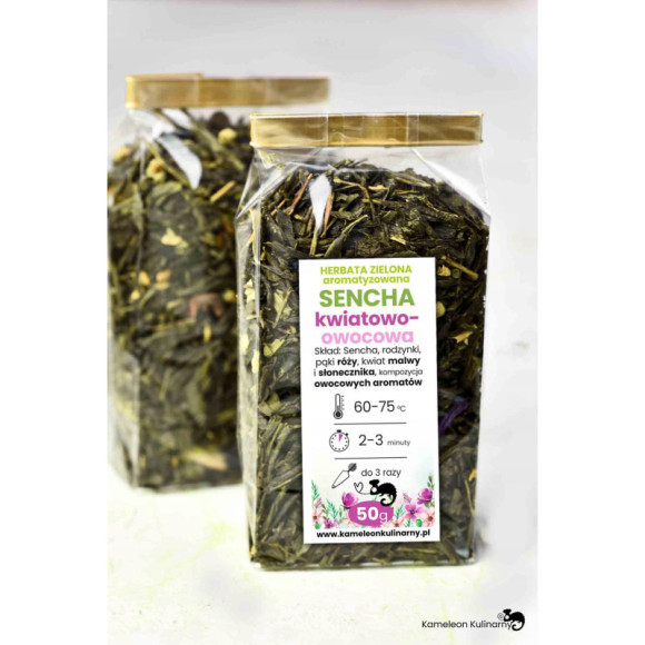 HERBATA zielona SENCHA KWIATOWO-OWOCOWA 50g HERBATA zielona SENCHA KWIATOWO-OWOCOWA 50g