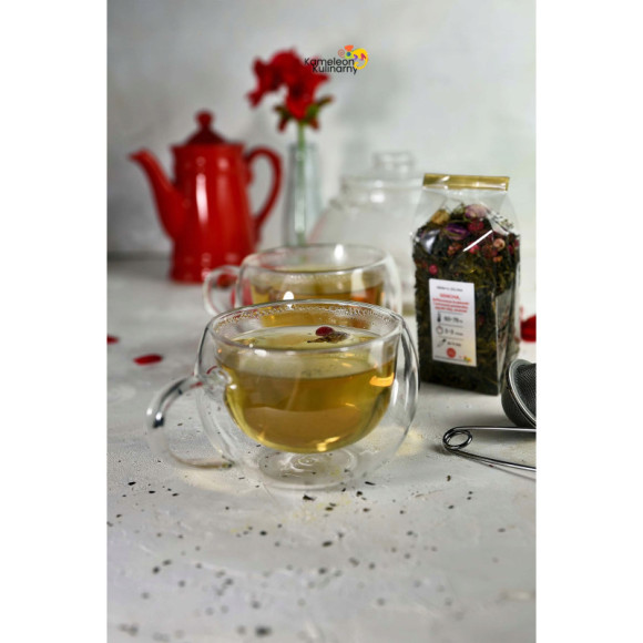 HERBATA ZIELONA SENCHA TRUSKAWKI & RÓŻA 50g HERBATA ZIELONA SENCHA TRUSKAWKI & RÓŻA 50g