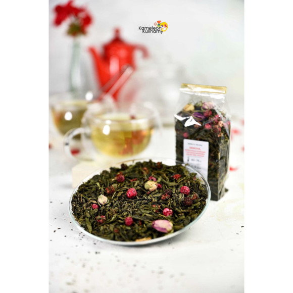 HERBATA ZIELONA SENCHA TRUSKAWKI & RÓŻA 50g HERBATA ZIELONA SENCHA TRUSKAWKI & RÓŻA 50g