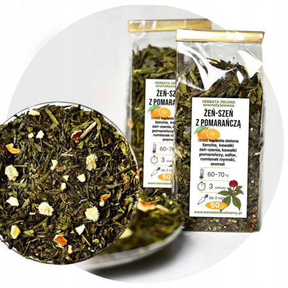 HERBATA zielona Sencha ŻEŃ-SZEŃ z POMARAŃCZĄ 50g HERBATA zielona Sencha ŻEŃ-SZEŃ z POMARAŃCZĄ 50g