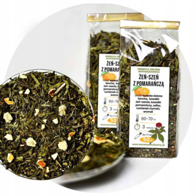 HERBATA zielona Sencha ŻEŃ-SZEŃ z POMARAŃCZĄ 50g