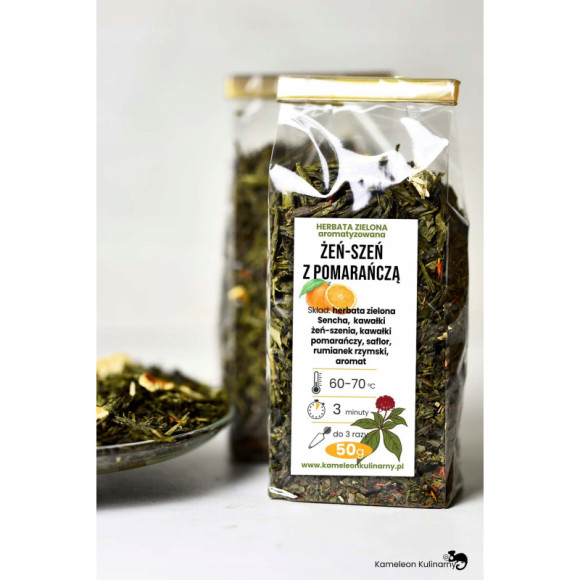 HERBATA zielona Sencha ŻEŃ-SZEŃ z POMARAŃCZĄ 50g HERBATA zielona Sencha ŻEŃ-SZEŃ z POMARAŃCZĄ 50g