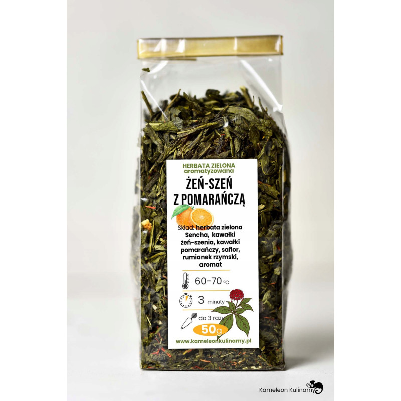 HERBATA zielona Sencha ŻEŃ-SZEŃ z POMARAŃCZĄ 50g