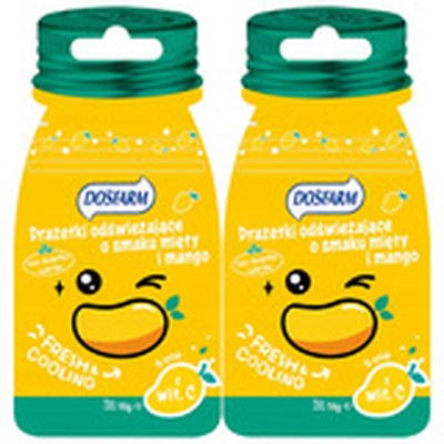 Dosfarm DRAŻE ODŚWIEŻAJĄCE mango mięta SORBITOL WITAMINA C