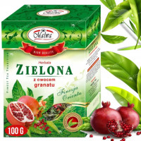 MALWA HERBATA PREMIUM ZIELONA SMAKOWA Z GRANATEM z owocem granatu 100G