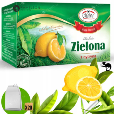 MALWA HERBATA ZIELONA CYTRYNOWA z CYTRYNĄ x20 40G
