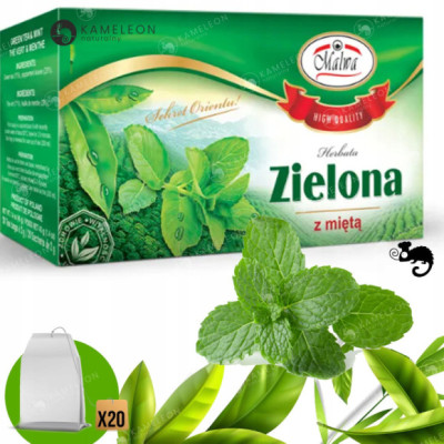 MALWA HERBATA ZIELONA Z MIĘTĄ MIĘTA ekspresowa x20