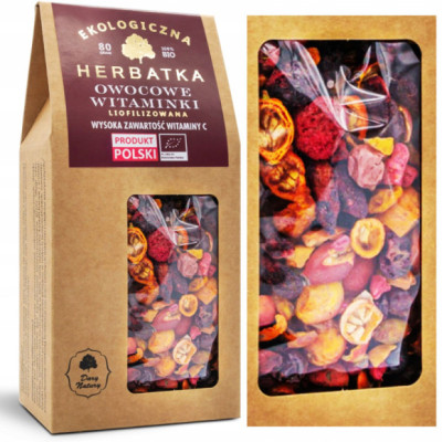 OWOCOWE WITAMINKI LIOFILIZOWANA HERBATKA ekologiczna EKO 80g DARY NATURY