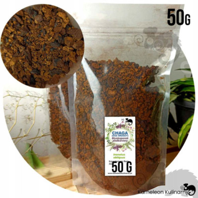 CHAGA HUBA guz brzozy BŁYSKOPOREK PODKOROWY czaga Inonotus 50g KAMELEON