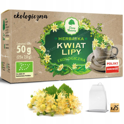 eko HERBATKA KWIAT LIPY LIPA 50g DARY NATURY wsparcie UKŁAD ODDECHOWY GRYPA