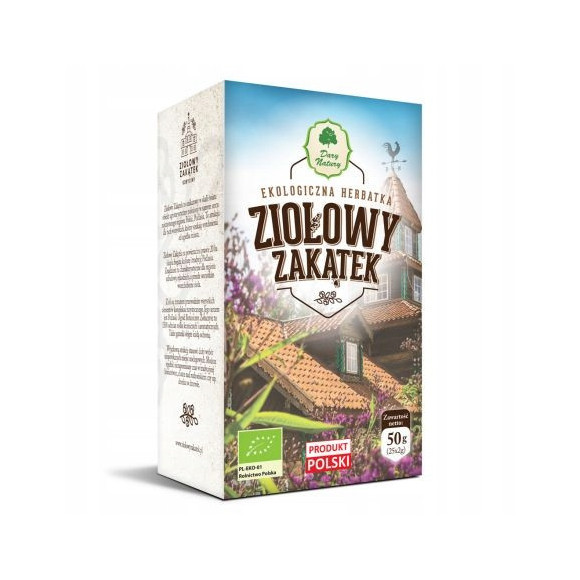 EKO ZIOŁOWY ZAKĄTEK herbatka ekologiczna 50g 25 saszetek po 2g DARY NATURY EKO ZIOŁOWY ZAKĄTEK herbatka ekologiczna 50g 25 saszetek po 2g DARY NATURY