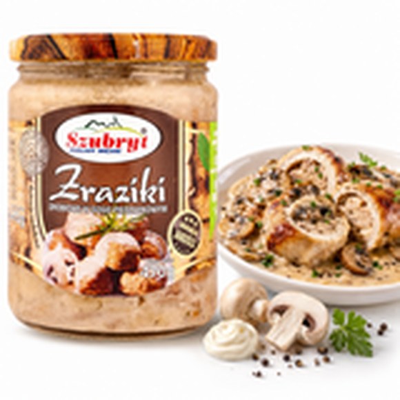 Szubryt ZRAZIKI DROBIOWE W SOSIE ŚMIETANOWO-PIECZARKOWYM