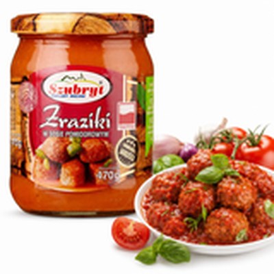 Szubryt ZRAZIKI W SOSIE POMIDROWYM gotowe danie 470g