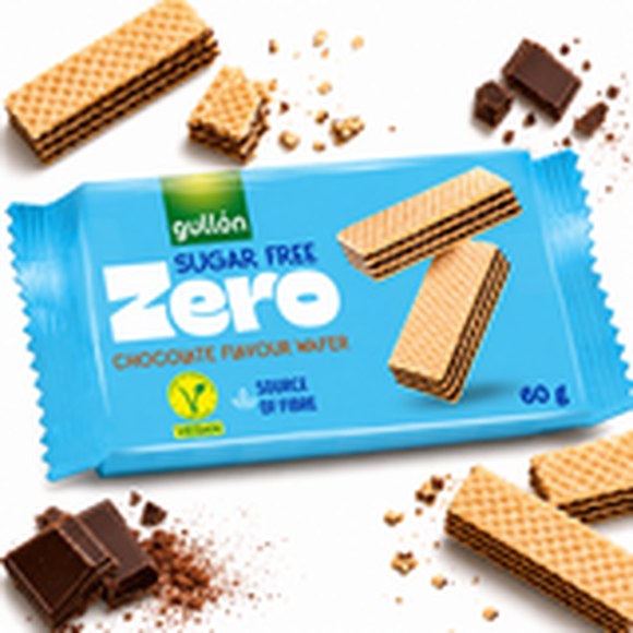 Gullon ZERO WAFELKI Z KREMEM KAKAOWYM BEZ CUKRU 60G