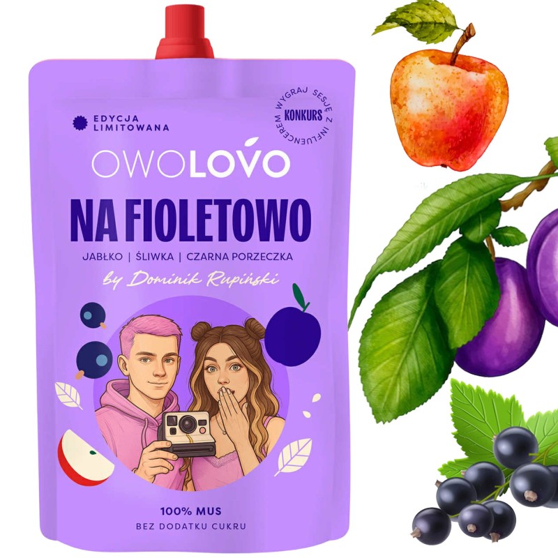Owolovo NA FIOLETOWO MUS OWOCOWY Jabłko Śliwka Porzec 200g