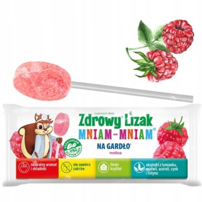 Starpharma ZDROWY LIZAK malinowy NA GARDŁO dla dzieci bez
