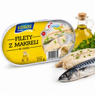 Łosoś Ustka FILETY Z MAKRELI W OLEJU AROMATYZOWANYM 170g