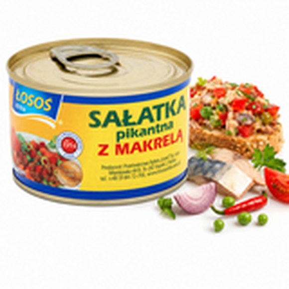 Łosoś Ustka SAŁATKA PIKANTNA Z MAKRELĄ i łososiem 170g