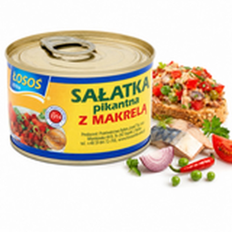 Łosoś Ustka SAŁATKA PIKANTNA Z MAKRELĄ i łososiem 170g