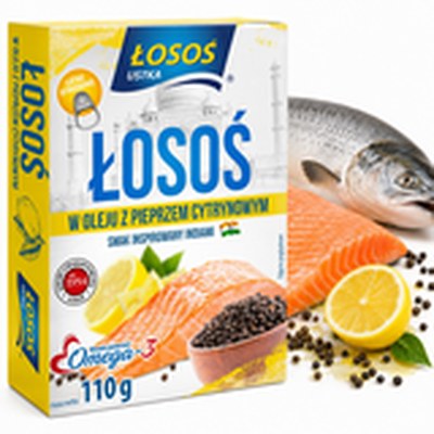 Łosoś Ustka ŁOSOŚ atlantycki W OLEJU Z PIEPRZEM CYTRYNOWYM
