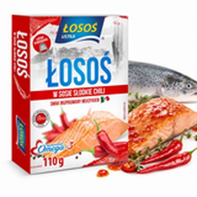 Łosoś Ustka ŁOSOŚ atlantycki W SOSIE SŁODKIE CHILI konserwa