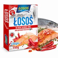 Łosoś Ustka ŁOSOŚ atlantycki W SOSIE SŁODKIE CHILI konserwa