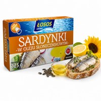 Łosoś Ustka SARDYNKI W OLEJU SŁONECZNIKOWYM 125g puszka