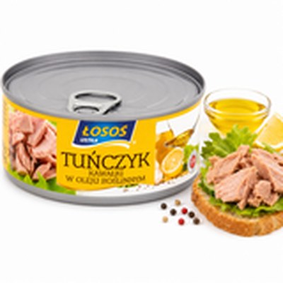 Łosoś Ustka TUŃCZYK KAWAŁKI W OLEJU SŁONECZNIKOWYM 71% ryby
