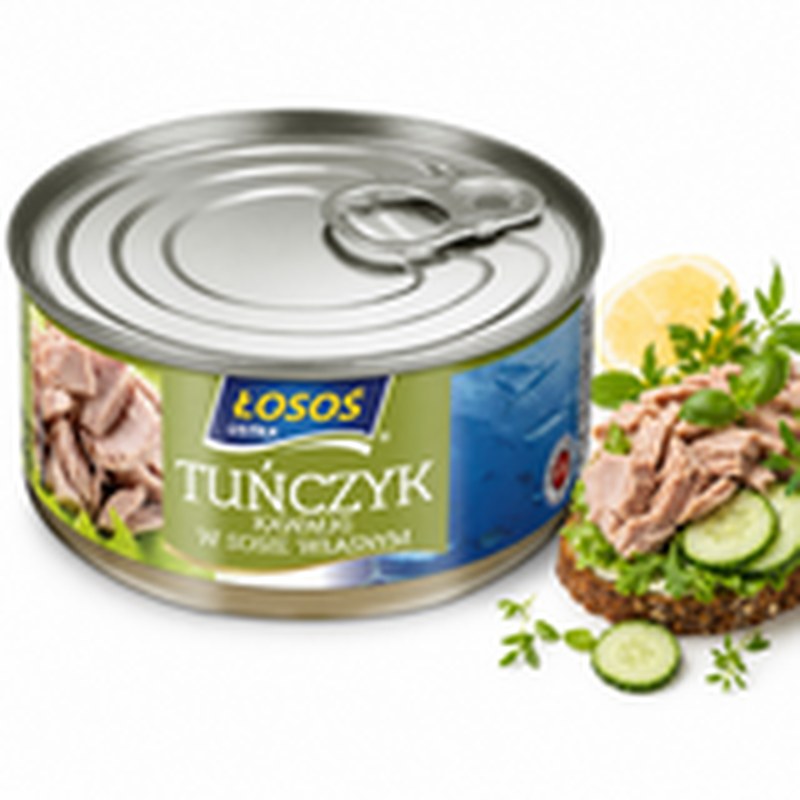 Łosoś Ustka TUŃCZYK KAWAŁKI W SOSIE WŁASNYM źródło białka