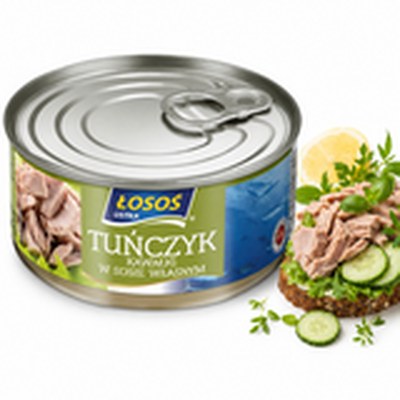 Łosoś Ustka TUŃCZYK KAWAŁKI W SOSIE WŁASNYM źródło białka