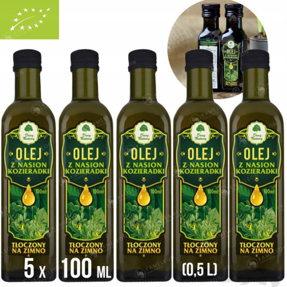 OLEJ Z NASION KOZIERADKI tłoczony na zimno 5x 100ml DARY NATURY OLEJ Z NASION KOZIERADKI tłoczony na zimno 5x 100ml DARY NATURY