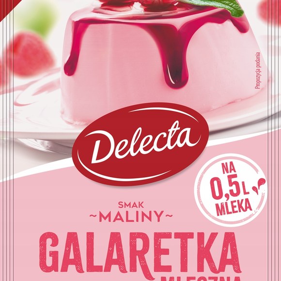 DELECTA GALARETKA MLECZNA mix BANAN GRUSZKA MORELA MALINA