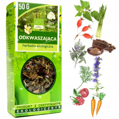 HERBATKA ODKWASZAJĄCA EKO ekologiczna luz mieszanka ziół 50g DARY NATURY