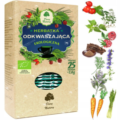 HERBATKA ODKWASZAJĄCA EKOLOGICZNA 25 saszetek 50G DARY NATURY
