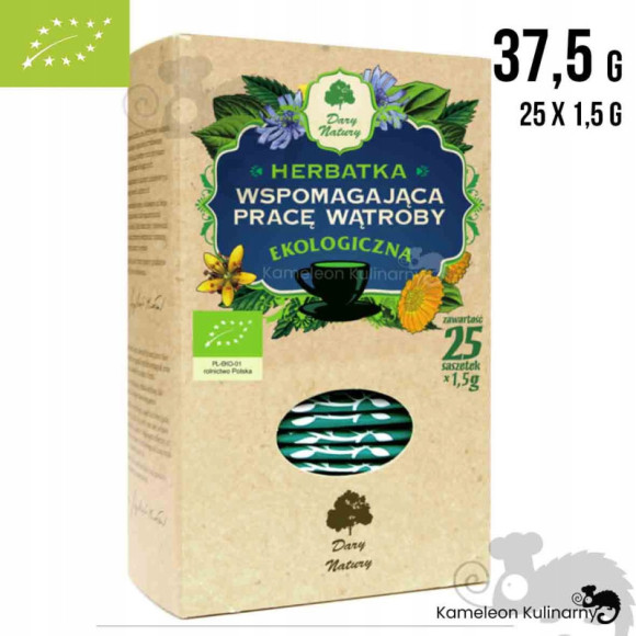 HERBATKA WSPOMAGAJĄCA PRACĘ WĄTROBY Wątroba eko 25sasz 37G DARY NATURY HERBATKA WSPOMAGAJĄCA PRACĘ WĄTROBY Wątroba eko 25sasz 37G DARY NATURY